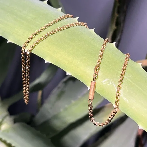 Antique RG Gold Faceted Rolo Link Chain Necklace- 18” - Picture 6 of 12